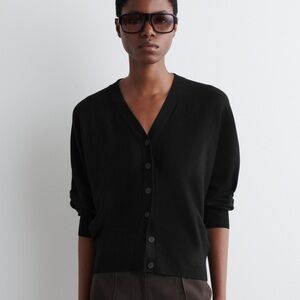 COS BATWING-SLEEVE MERINO WOOL CARDIGAN